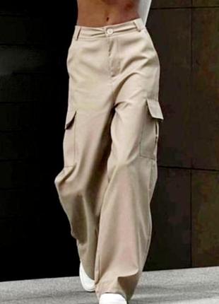 Льняні штани - карго великого розміру4 фото