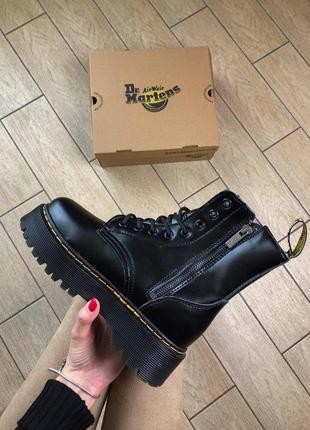 Женские ботинки dr. martens jadon black with fur2 фото