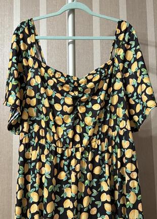 Миди платье с лимонами in the style 22 батал6 фото