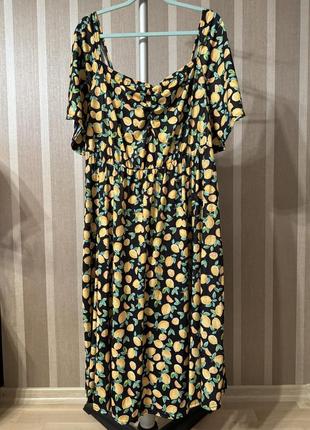 Миди платье с лимонами in the style 22 батал2 фото