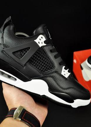 Кроссовки nike air jordan retro 4 черные женские