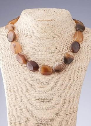 Бусы агат коричневый