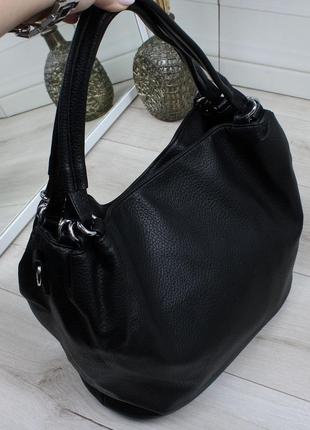 Женская стильная и качественная сумка из эко кожи формат а4 черная5 фото