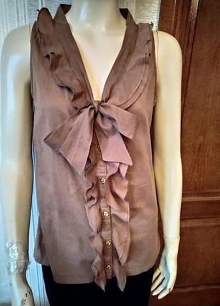 Блузка жіноча  легка. комір - зав"язка бант