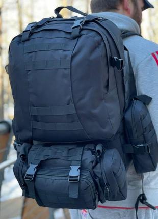 Рюкзак тактичний 50 літрів (+3 підсумками) якісний штурмовий для походу та подорожей наплічник баул5 фото