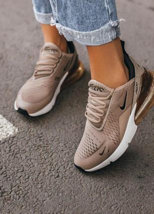 Nike air max 270 beige кроссовки найк кофейный цвет (36-40)💜6 фото