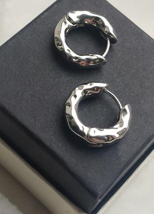 Расплавленные серебряные серьги серьги - кольца