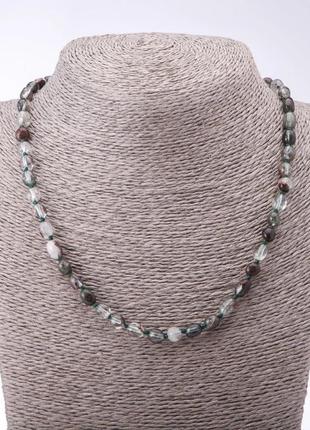 Бусы моховый агат