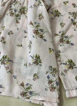 Блуза с объемным рукавом,туника в цветах 3-4 года от некст на девочку легкая6 фото