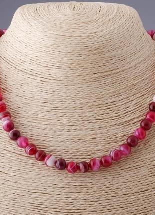 Намисто агат малиновий