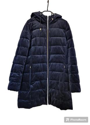 Бархатное пальто куртка с капюшоном geox