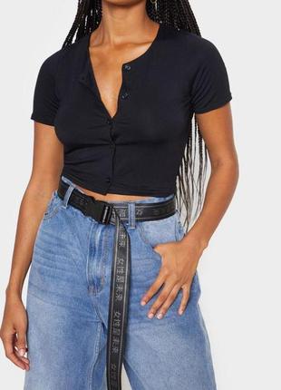 Prettylittlething ремень до джинсов черный с зелеными китайскими буквами " женщины — это будущее  女性是未来 пояс