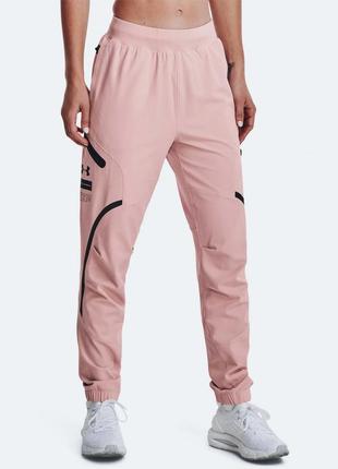 Легкие спортивные штаны от under armour в нежно-розовом цвете1 фото