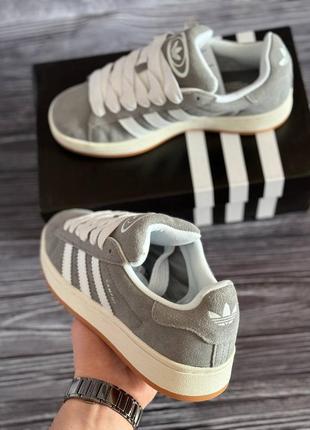 Кеди кросівки унісекс в стилі adidas campus grey white9 фото