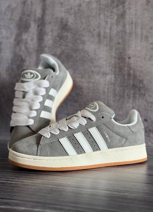 Кеди кросівки унісекс в стилі adidas campus grey white5 фото