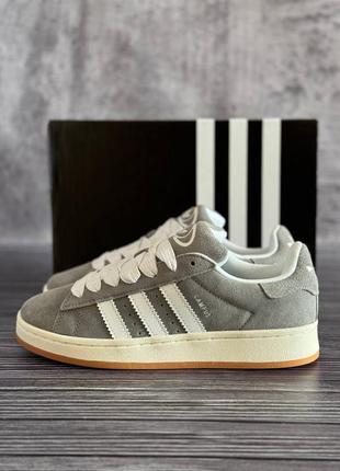 Кеди кросівки унісекс в стилі adidas campus grey white6 фото