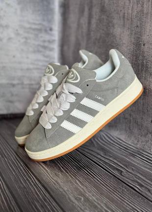 Кеди кросівки унісекс в стилі adidas campus grey white7 фото