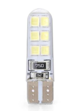 Лампа светодиодная т10 w5w 12 смд 2835 для авто