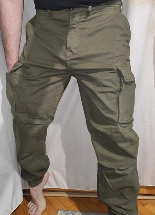 Нові сток стильні штани брюкі брюки карго рип-стоп с манжетами, олива.denim.л-хл.38-301 фото