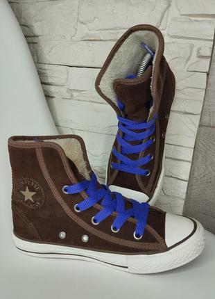 Детские оригинальные утепленные кеды converse 30-31