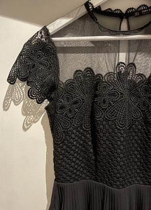 Черное платье zara с кружевом / размер s4 фото