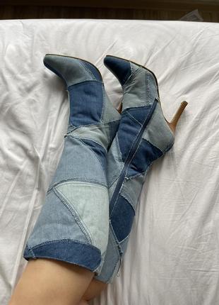 Ботинки сапоги из денима джинс винтаж для фотосессии graceland7 фото