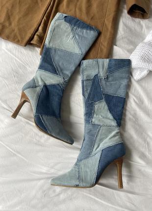 Ботинки сапоги из денима джинс винтаж для фотосессии graceland