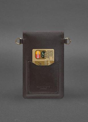 Кожаная сумка-чехол для телефона коричневая5 фото