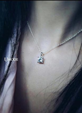 Изысканная подвеска кулон цирконий на цепочке