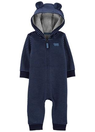 Теплый хлопковый ромпер на флисе человечек слип комбинезон для мальчика carter’s картерс