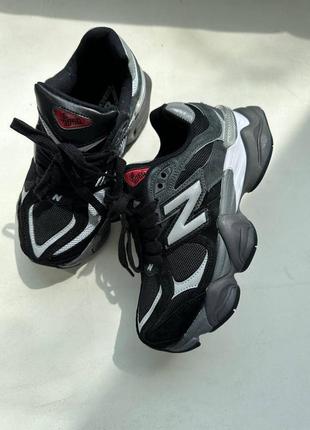 Жіночі кросівки new balance 9060 white black grey нью беланс чорного з білим та сірим кольорів