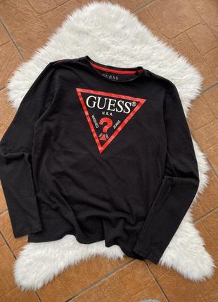 Лонслив guess черный с логотипом