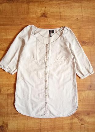 Стильная льняная удлиненная блуза туника mango1 фото