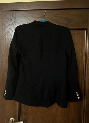 Женский черный пиджак стиля кэжуал3 фото