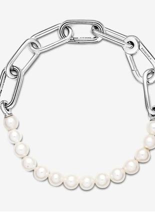 Серебряный браслет серебро пандора pandora silver s925 ale met с биркой и пломбой 925 проба с жемчужинами