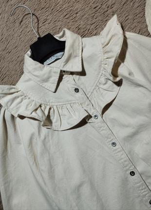Крута джинсова сорочка з рюшами/блузка/блуза3 фото