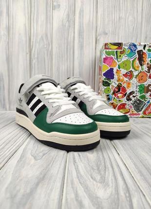 Кроссовки adidas forum white green