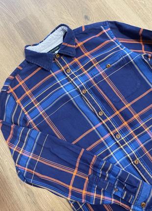 Сорочка tommy hilfiger розмір м у синю, помаранчеву клітинку m чоловіча  бавовна2 фото