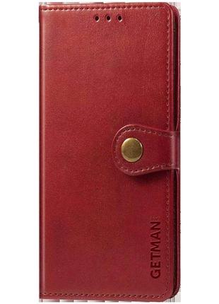 Кожаный чехол книжка на xiaomi redmi note 12 pro 5g /  poco x5 pro 5g (красный)