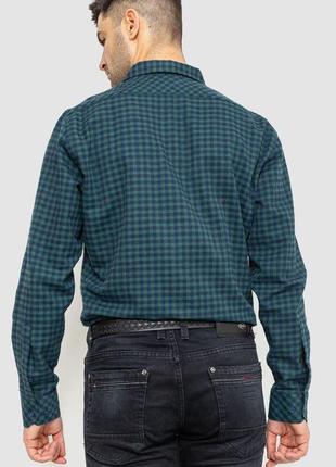 Рубашка мужская в клетку байковая, цвет зелено-синий, 214r16-33-1644 фото