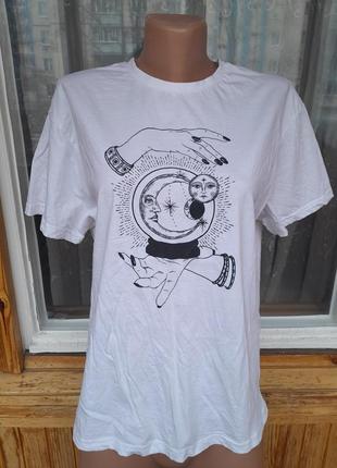 Оригінальна бавовняна футболка з космічним принтом місяць сонце космос1 фото