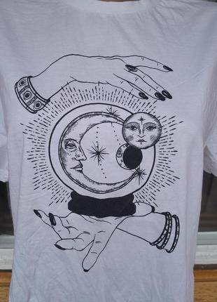 Оригінальна бавовняна футболка з космічним принтом місяць сонце космос2 фото