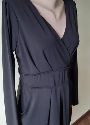 Платье платье платье черная, с карманами, миди