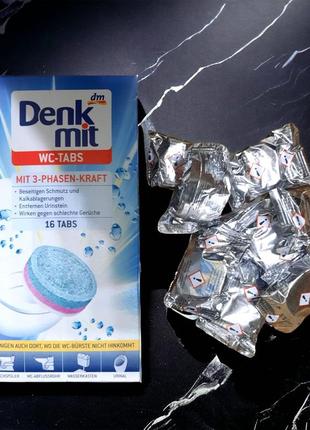 16 штук - denkmit wc-tabs - таблетки для чистки унитаза нитевичка
