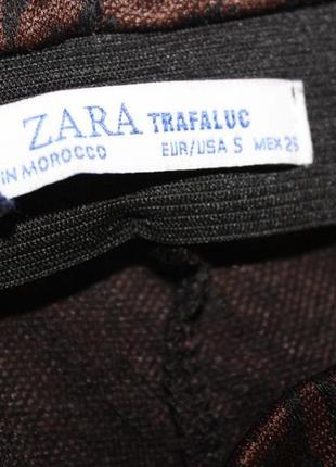 Трендові укорочені брюки кльош zara trafaluc принт10 фото