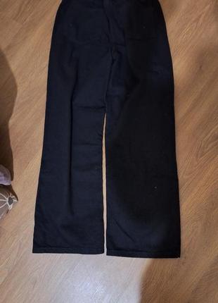 Черные джинсы "палаццо" женские с высокой посадкой клеш, пояс на резинке.7 фото