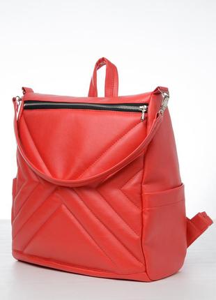 Женский красный большой рюкзак с отделением для ноутбука1 фото