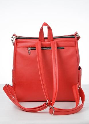 Женский красный большой рюкзак с отделением для ноутбука2 фото