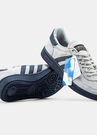 Без передоплати ‼️ чоловічі кросівки adidas spezial handball / адідас спешиал сірі з синіми смужками  / чоловіче спортивне взуття3 фото