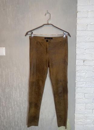 Обтягивающие стрейчевые брюки эко-кожа леггинсы под кожу zara, s1 фото